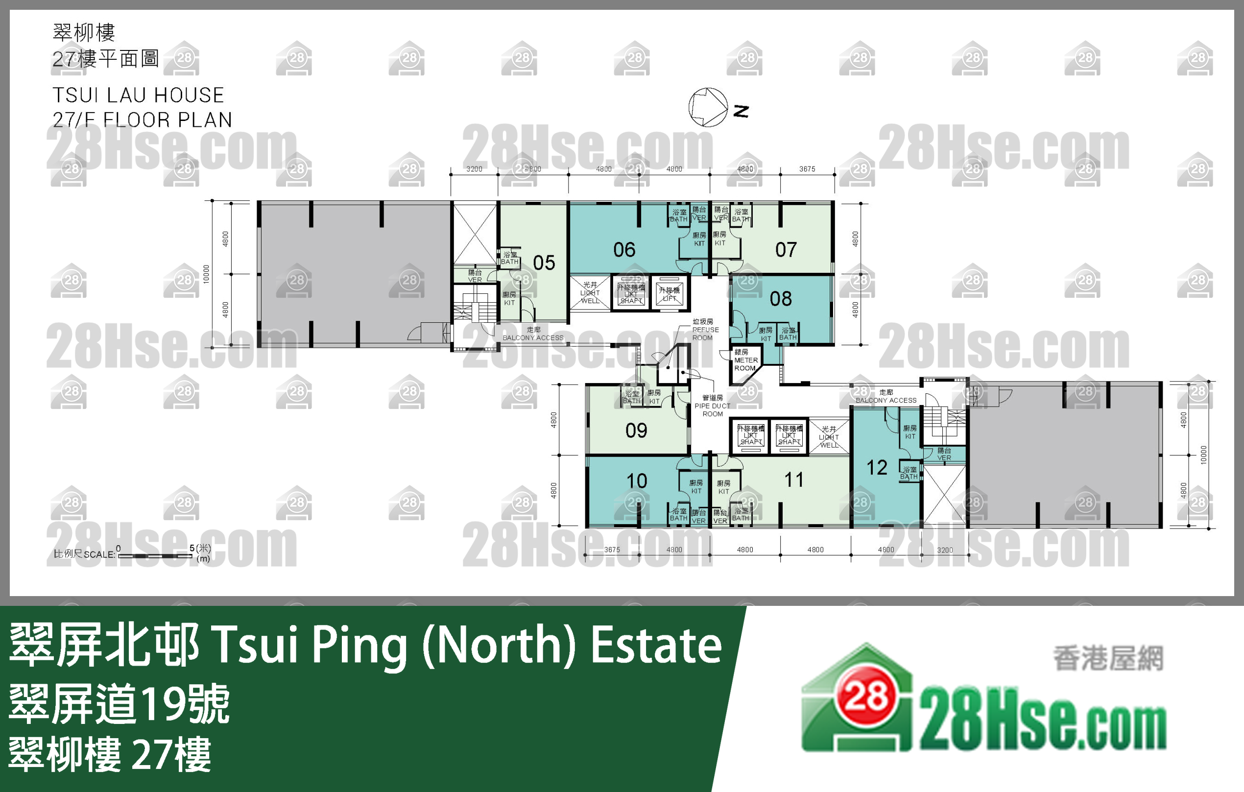 翠柳楼 27楼 平面图
