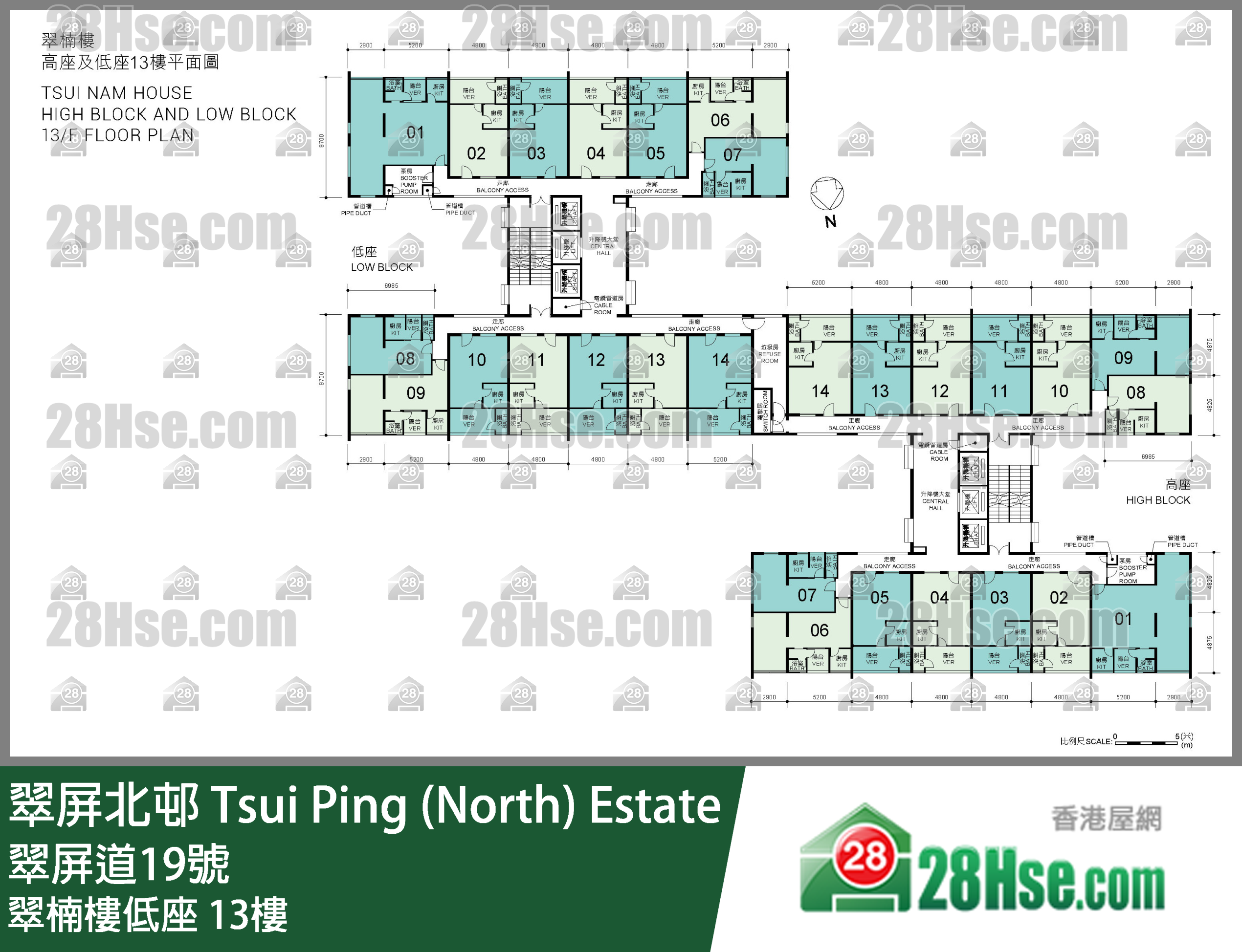 翠楠楼低座 13楼 平面图
