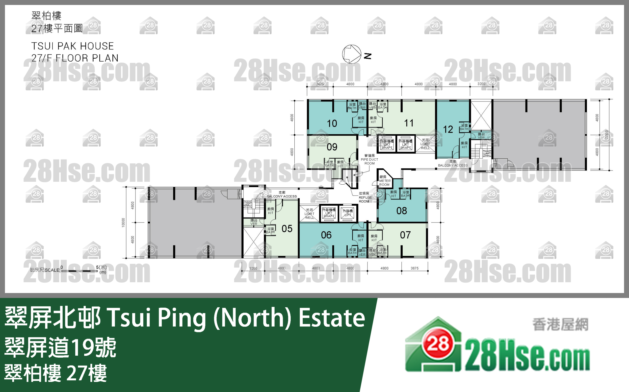 翠柏楼 27楼 平面图