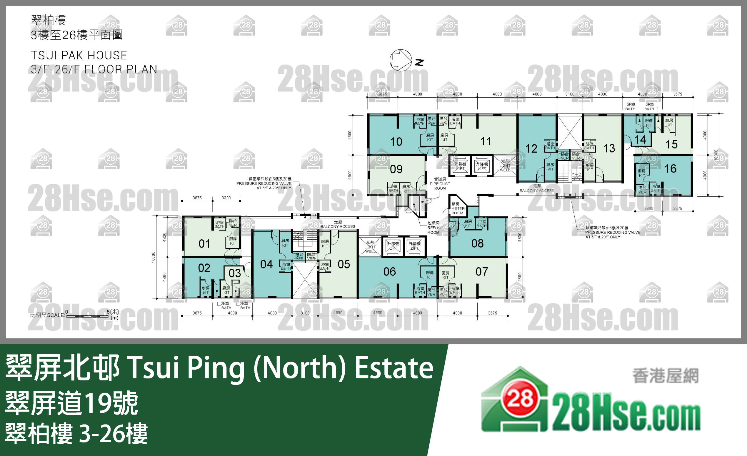 翠柏楼 3-26楼 平面图