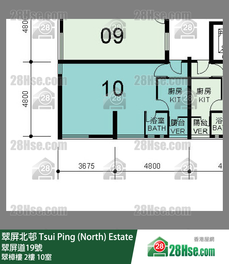 翠屏北邨 翠樟樓2樓 10室 平面圖