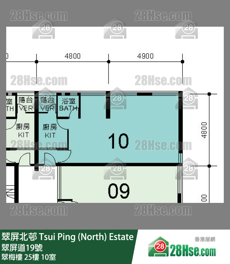 翠屏北邨 翠梅樓25樓 10室 平面圖