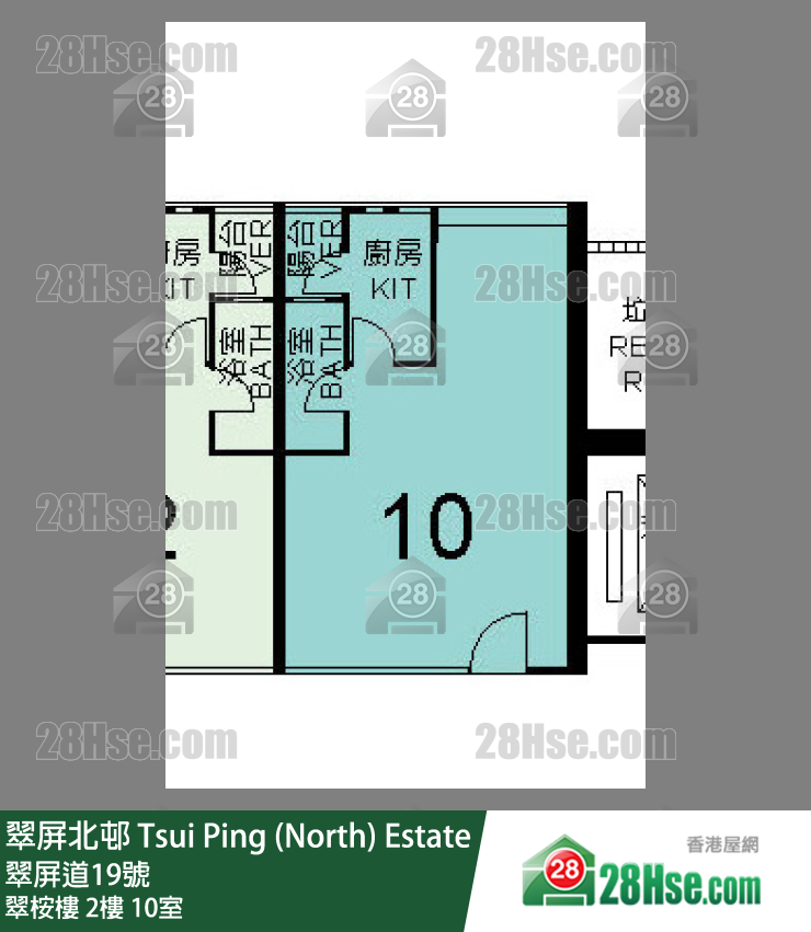 翠屏北邨 翠桉樓2樓 10室 平面圖