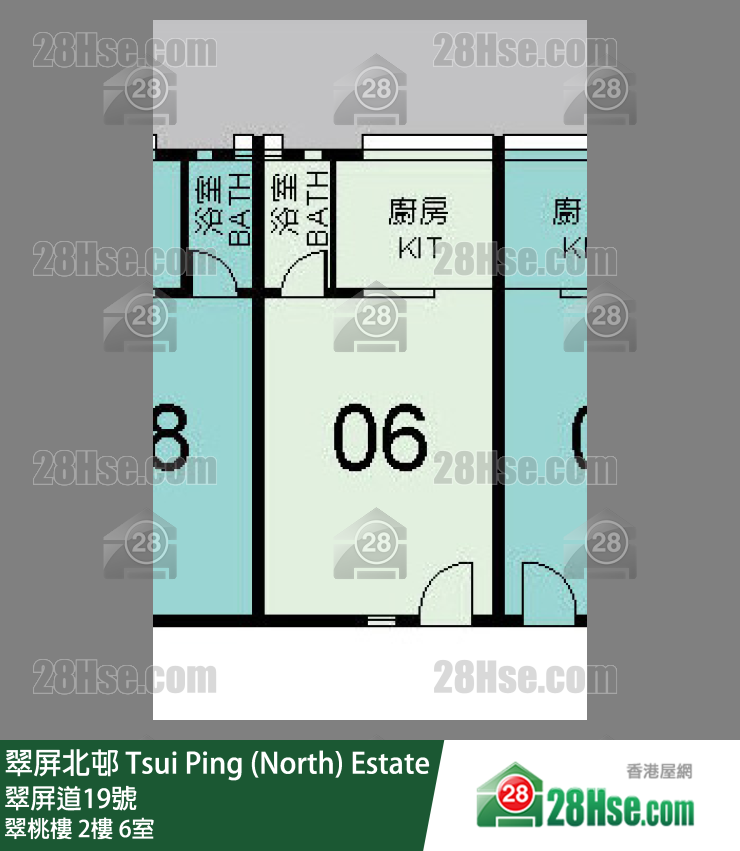 翠屏北邨 翠桃樓2樓 6室 平面圖
