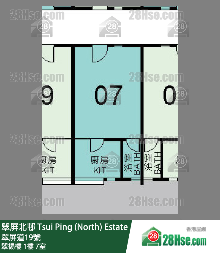 翠屏北邨 翠楊樓1樓 7室 平面圖