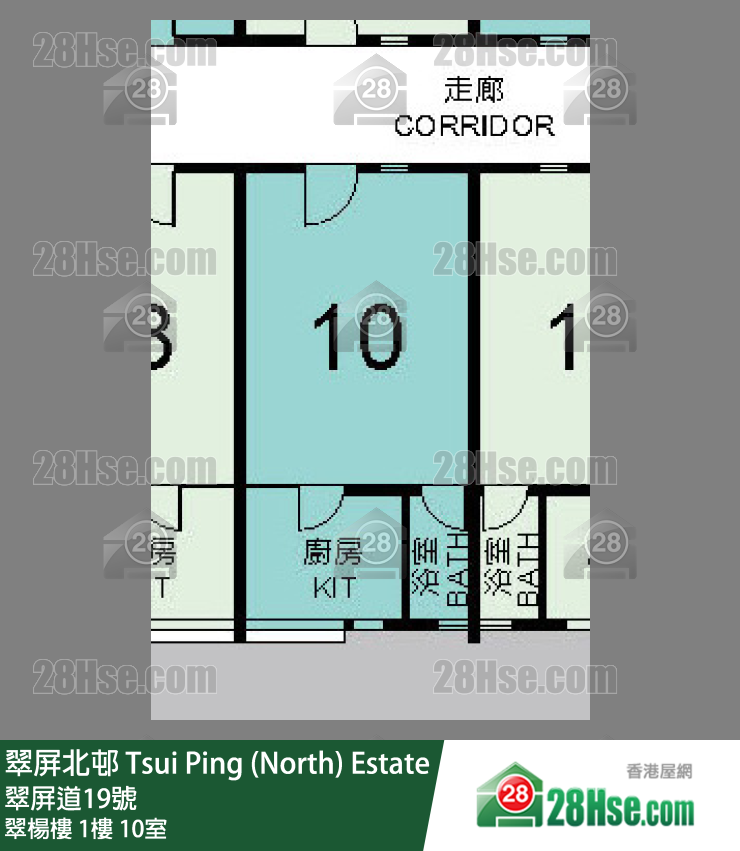 翠屏北邨 翠楊樓1樓 10室 平面圖
