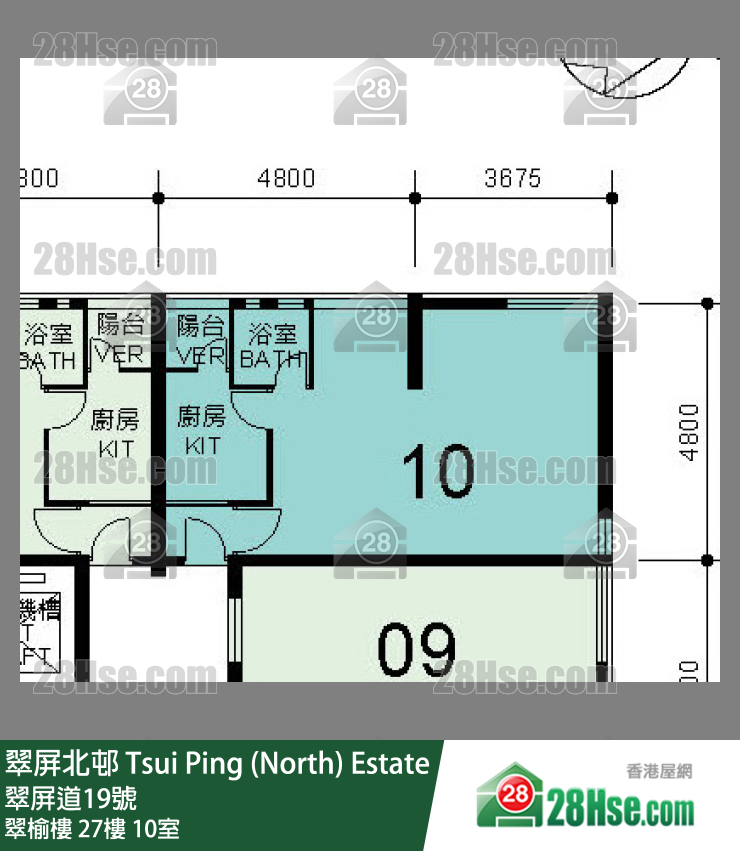 翠屏北邨 翠榆樓27樓 10室 平面圖