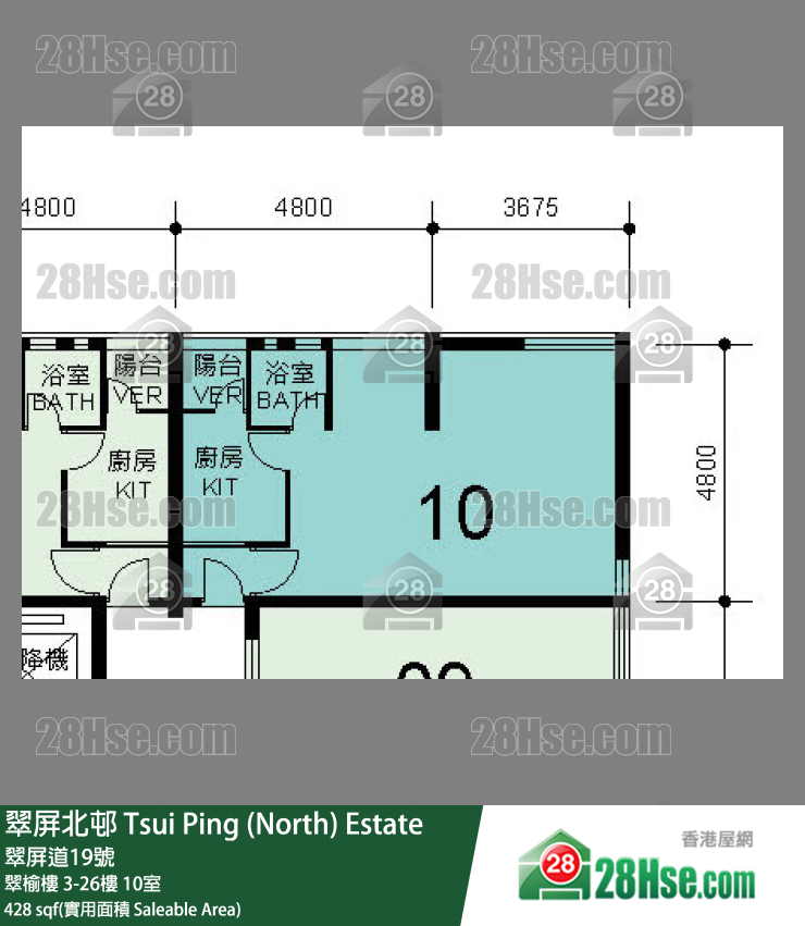 翠屏北邨 翠榆樓22樓 10室 平面圖