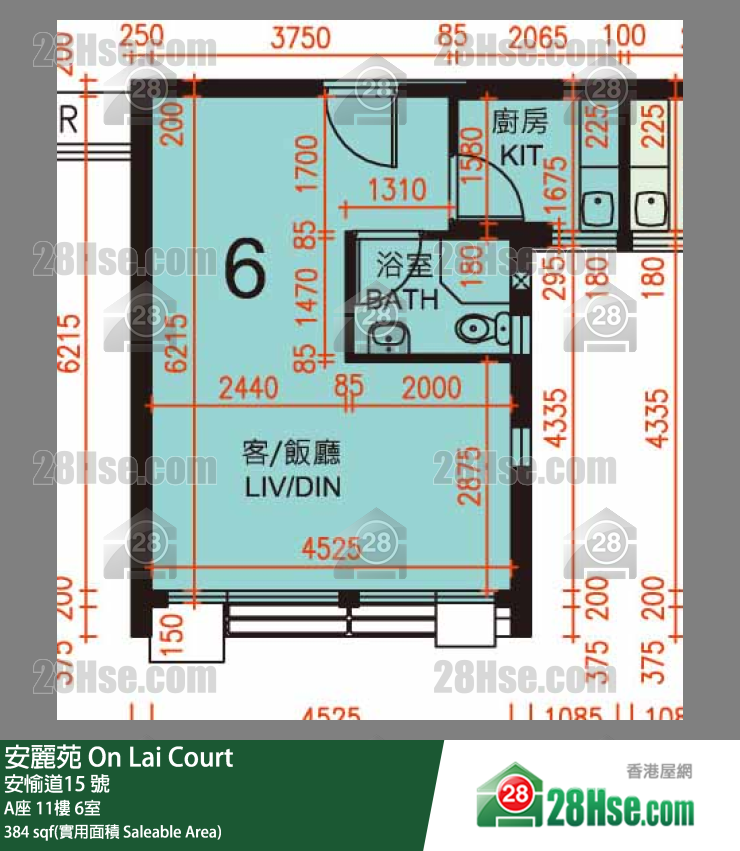 安麗苑 A座11樓 6室 平面圖