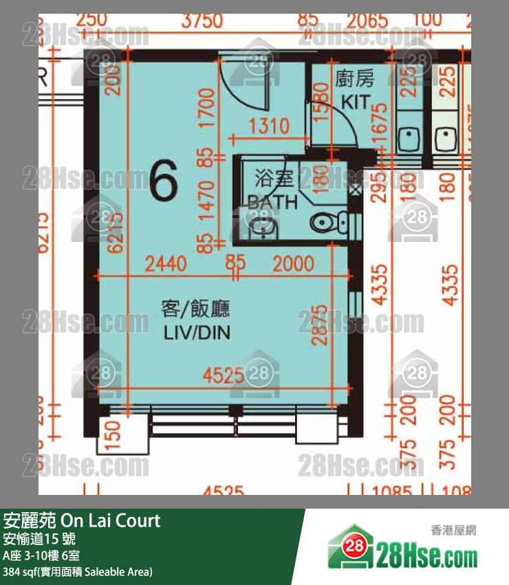 安麗苑 A座4樓 6室 平面圖