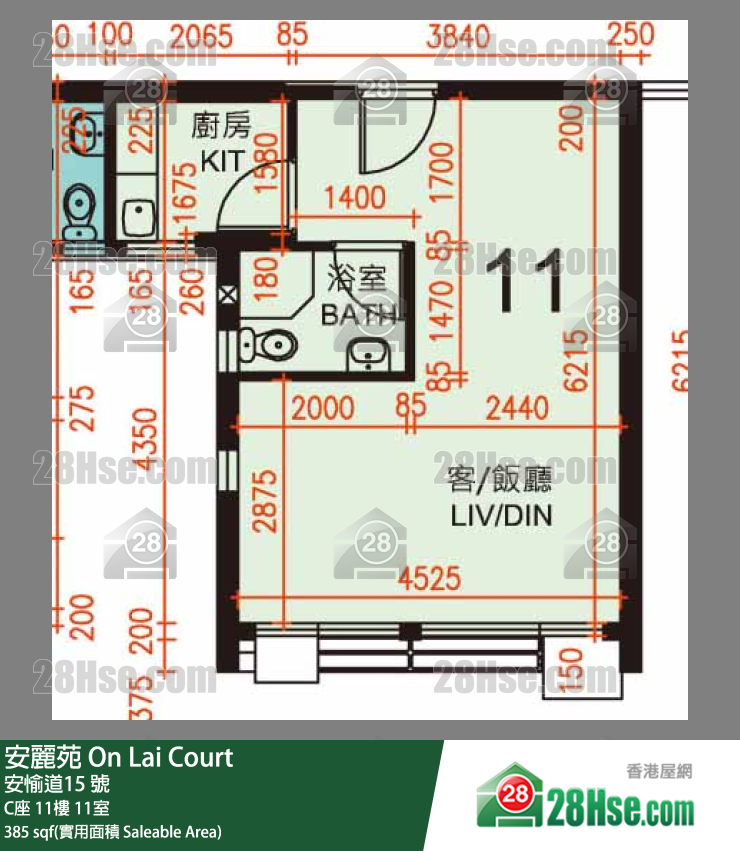 安丽苑 C座11楼 11室 平面图