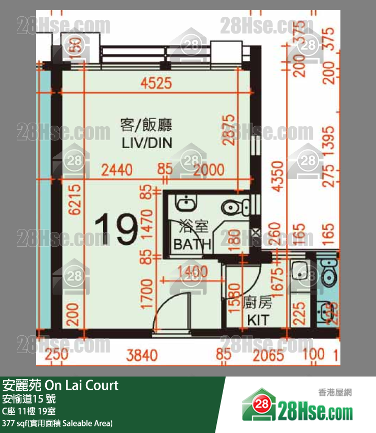 安麗苑 C座11樓 19室 平面圖