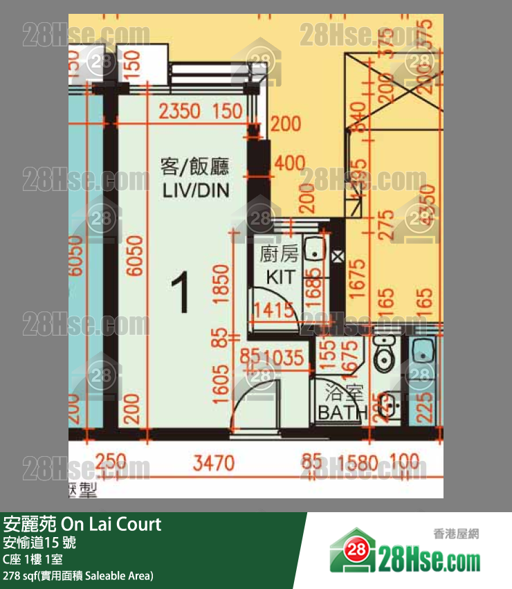 安丽苑 C座1楼 1室 平面图