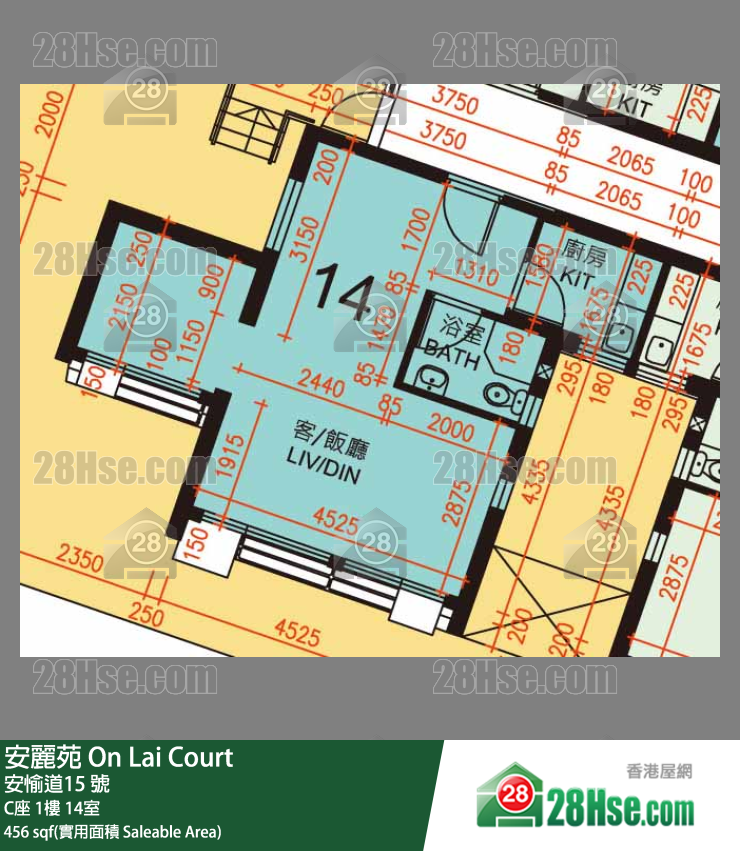 安丽苑 C座1楼 14室 平面图