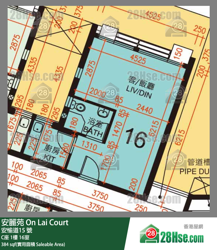 安丽苑 C座1楼 16室 平面图