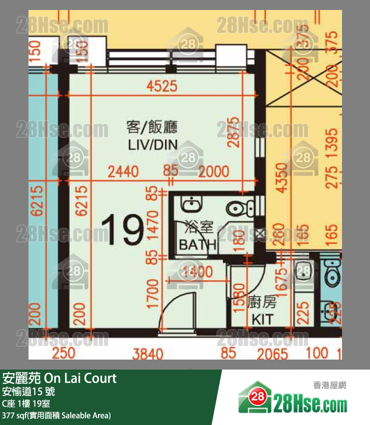 安麗苑 C座1樓 19室 平面圖