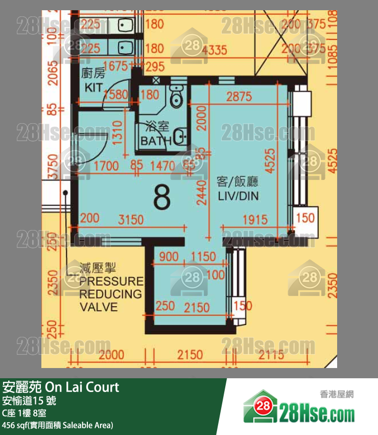 安麗苑 C座1樓 8室 平面圖