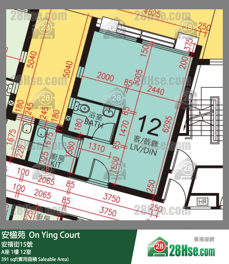 安楹苑 A座1樓 12室 平面圖