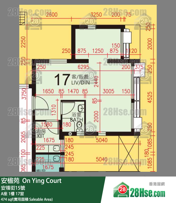 安楹苑 A座1樓 17室 平面圖