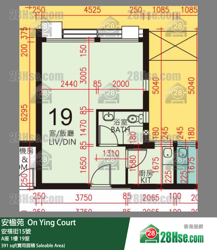 安楹苑 A座1樓 19室 平面圖