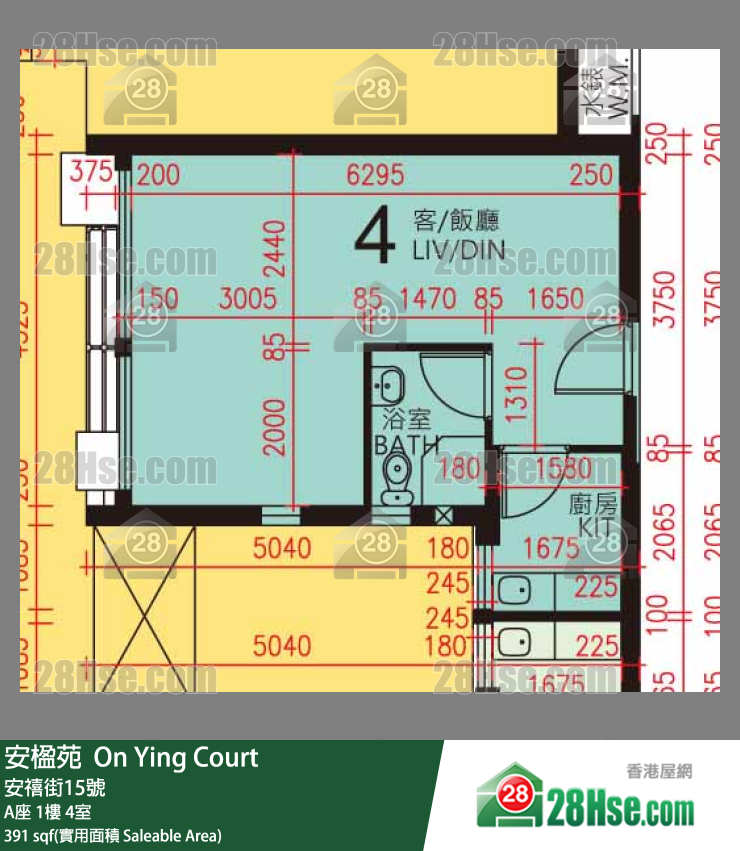 安楹苑 A座1楼 4室 平面图