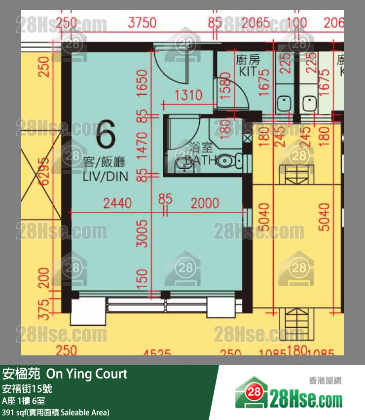 安楹苑 A座1樓 6室 平面圖