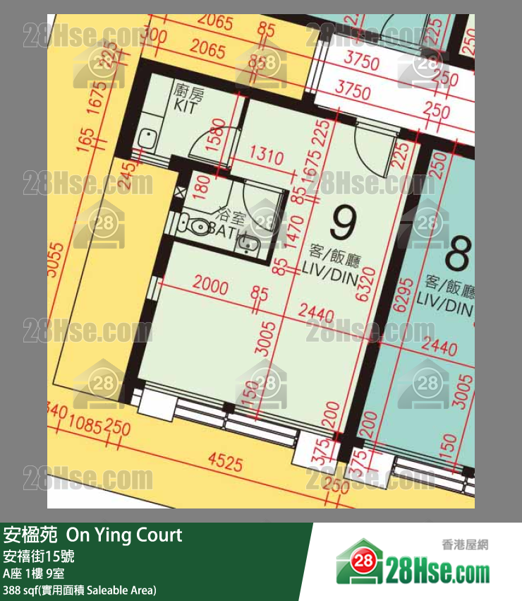 安楹苑 A座1樓 9室 平面圖