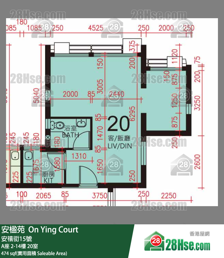 安楹苑 A座5樓 20室 平面圖
