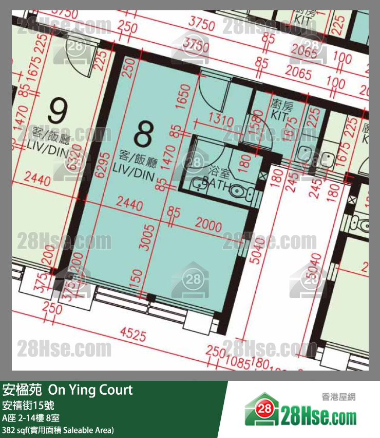 安楹苑 A座5樓 8室 平面圖