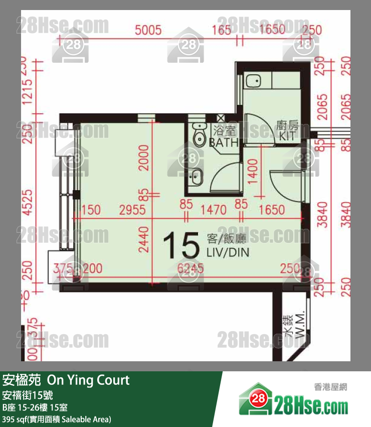 安楹苑 B座26樓 15室 平面圖