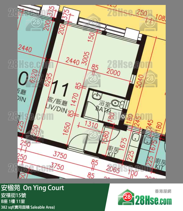 安楹苑 B座1楼 11室 平面图