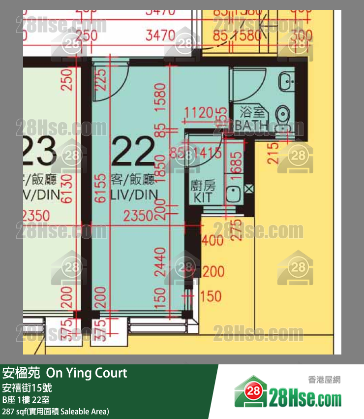 安楹苑 B座1楼 22室 平面图