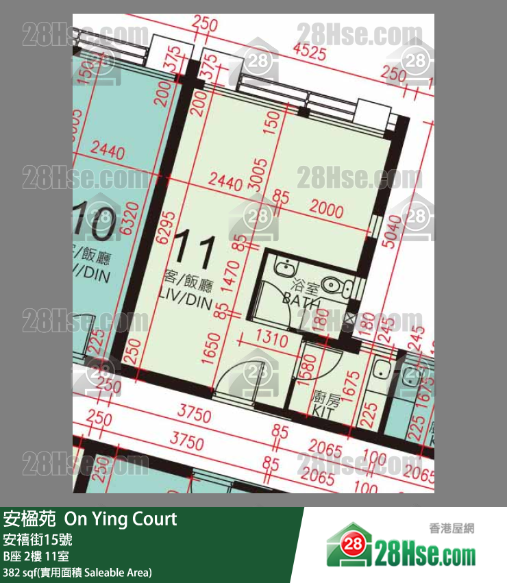 安楹苑 B座2楼 11室 平面图