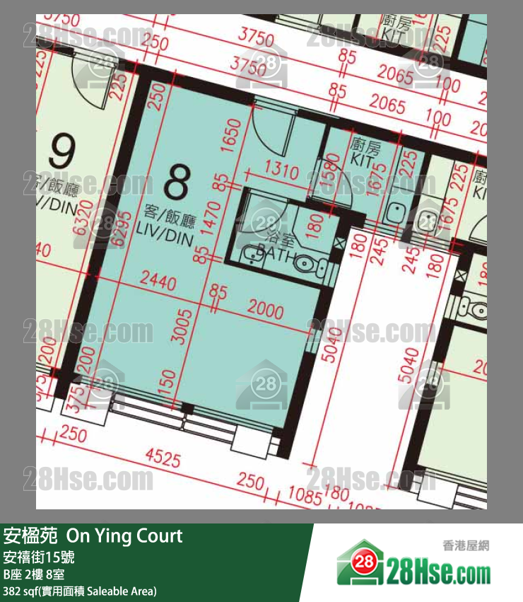 安楹苑 B座2楼 8室 平面图