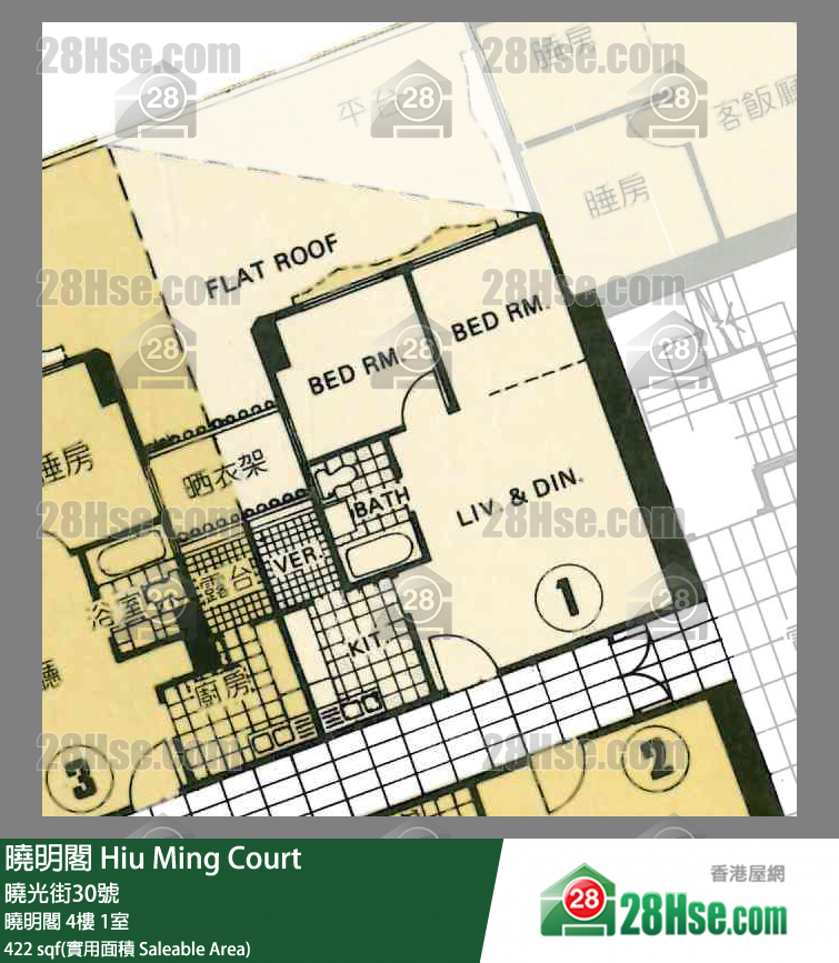 曉明閣 曉明閣4樓 1室 平面圖
