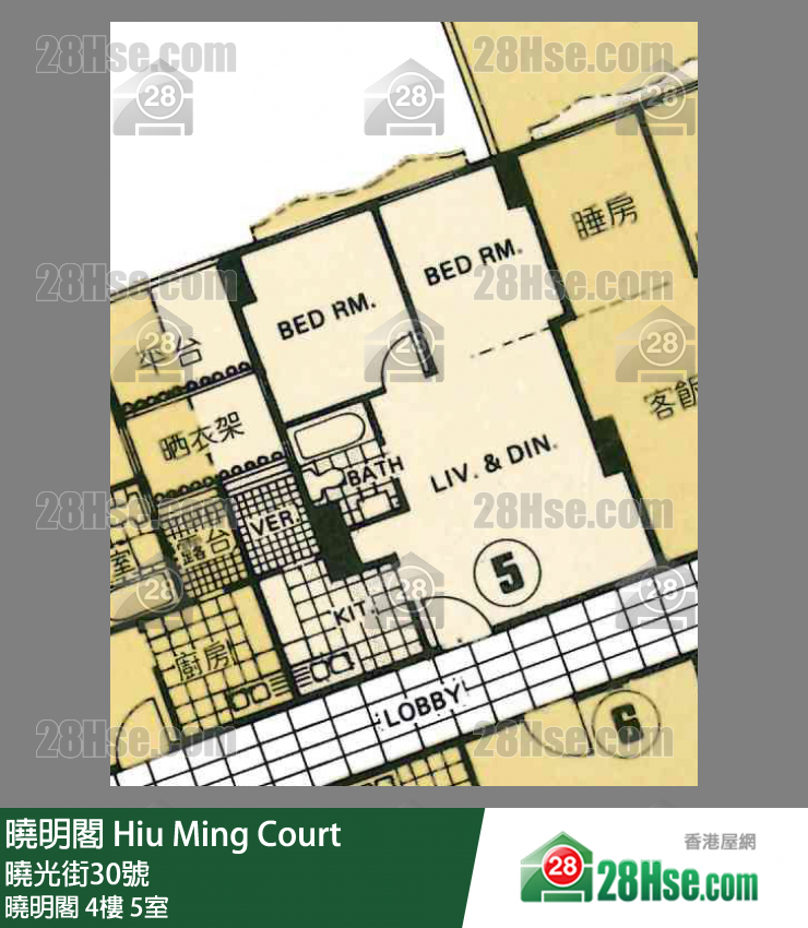 曉明閣 曉明閣 4樓 5室 平面圖