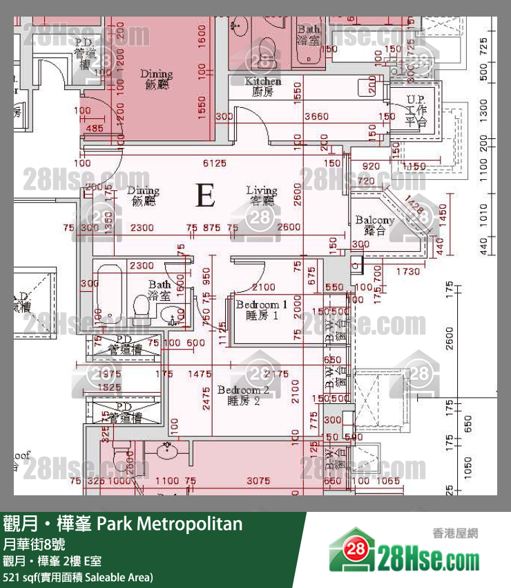 觀月樺峯 觀月‧樺峯2樓 E室 平面圖