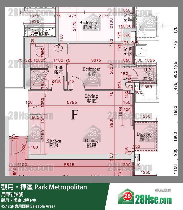 觀月樺峯 觀月‧樺峯2樓 F室 平面圖