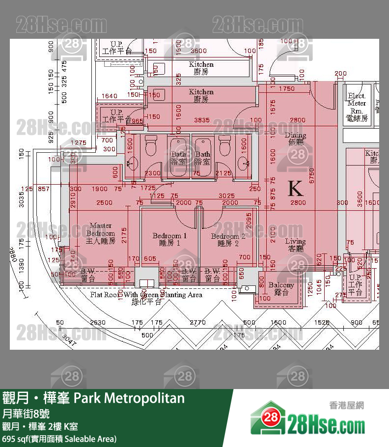 觀月樺峯 觀月‧樺峯 2樓 K室 平面圖