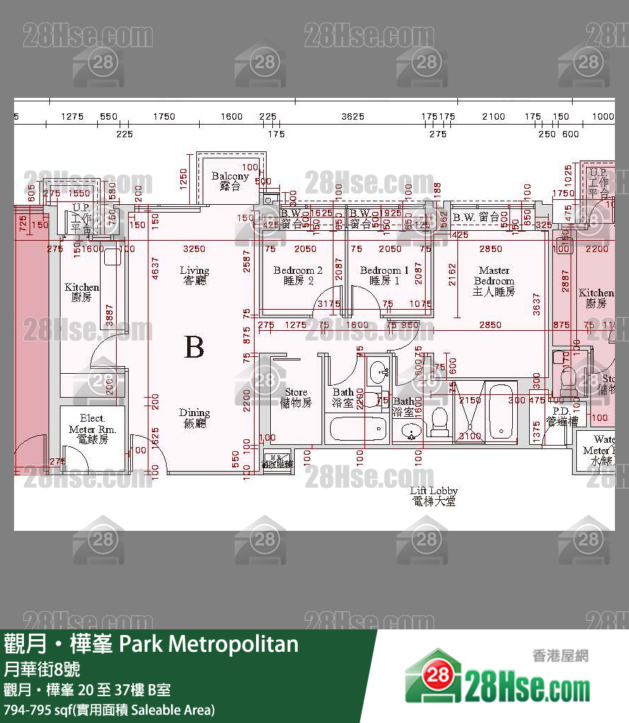 觀月樺峯 觀月‧樺峯31樓 B室 平面圖