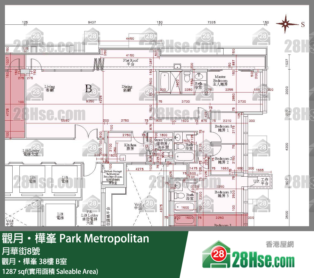 觀月樺峯 觀月‧樺峯 38樓 B室 平面圖