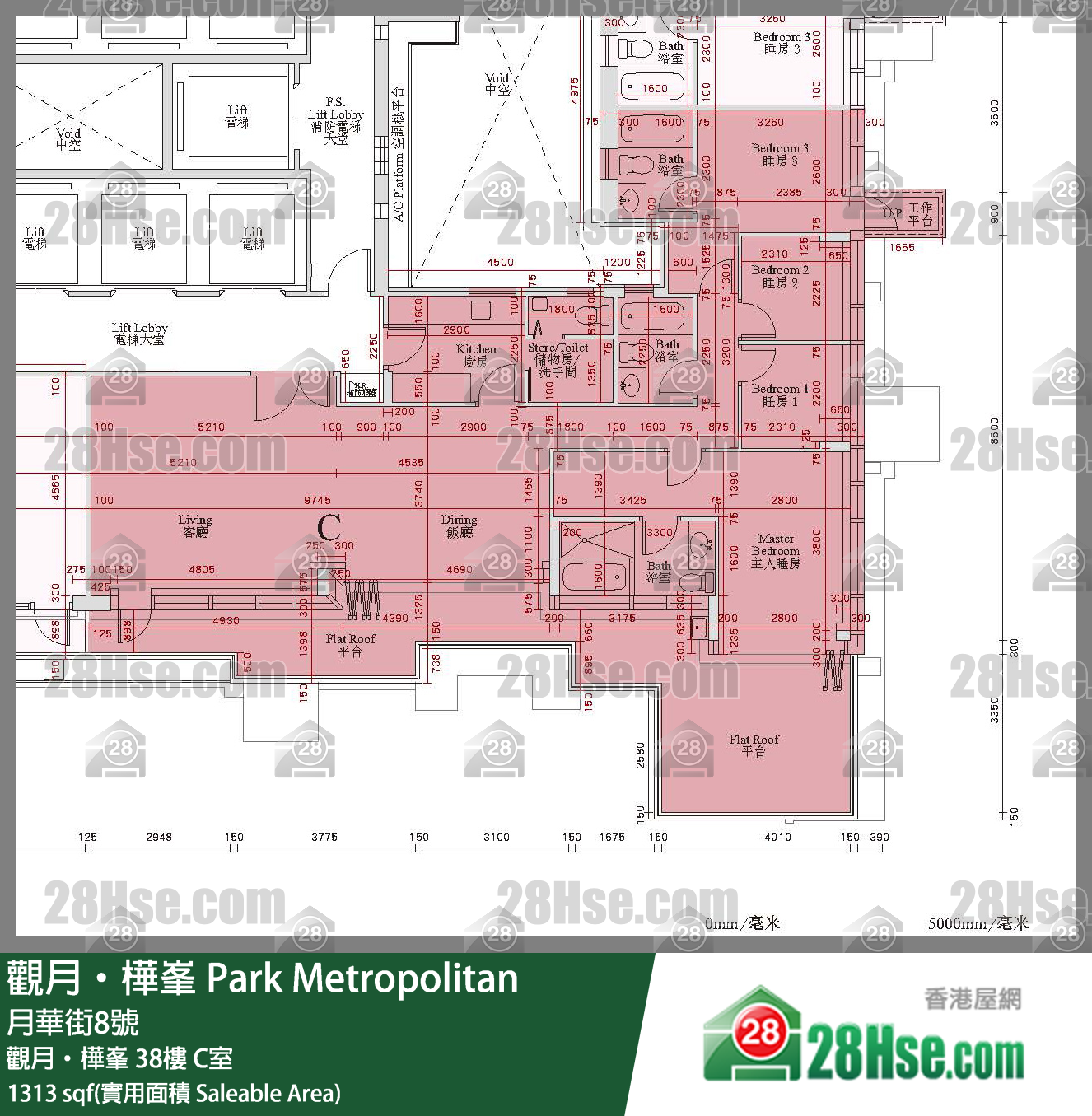 觀月樺峯 觀月‧樺峯 38樓 C室 平面圖