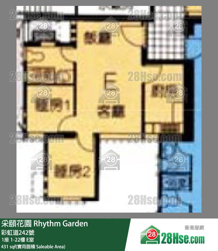 采頤花園 1座3樓 E室 平面圖