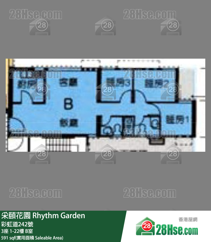 采頤花園 3座18樓 B室 平面圖