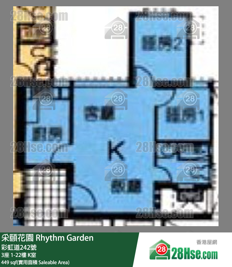 采頤花園 3座19樓 K室 平面圖