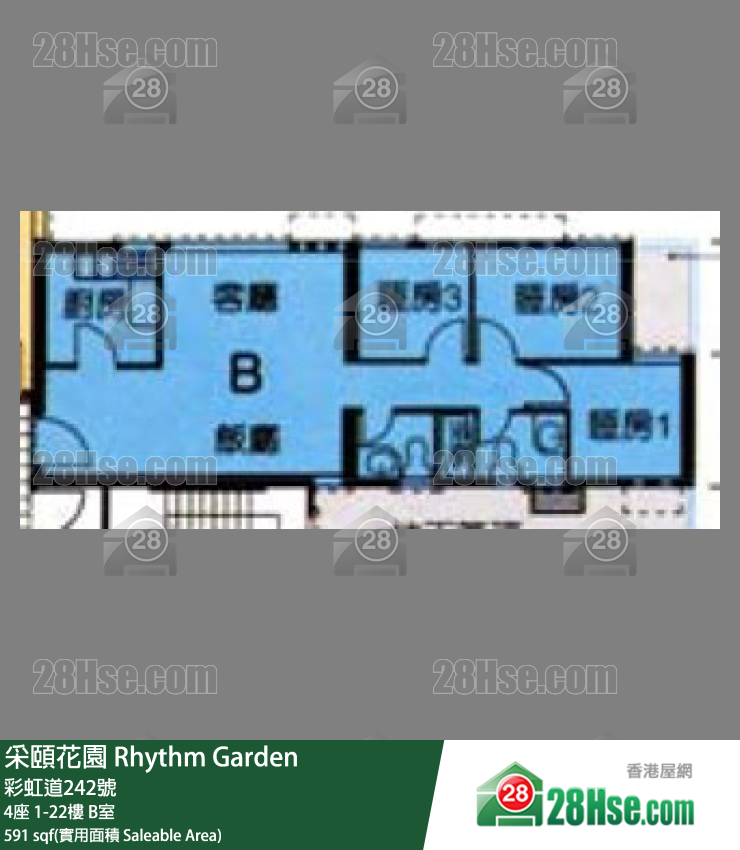 采頤花園 4座21樓 B室 平面圖