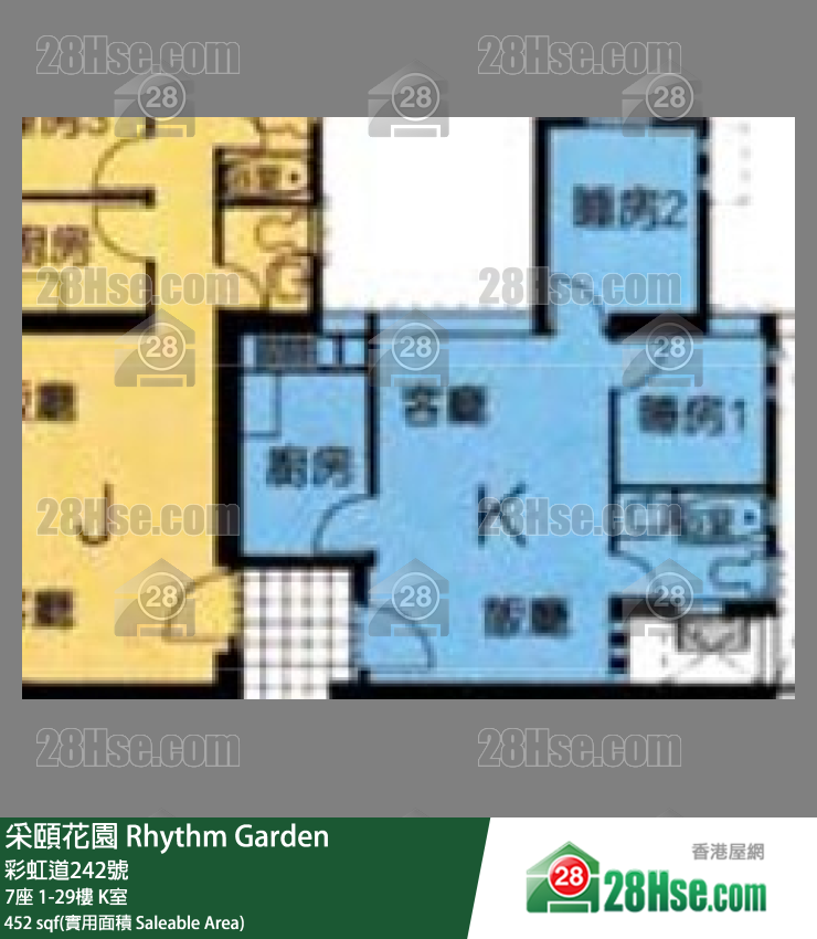 采頤花園 7座2樓 K室 平面圖