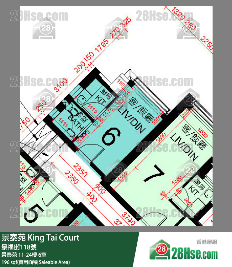 景泰苑 景泰苑22樓 6室 平面圖