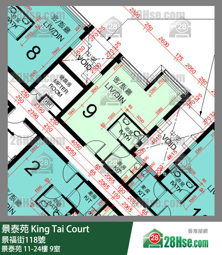 景泰苑 景泰苑22樓 9室 平面圖