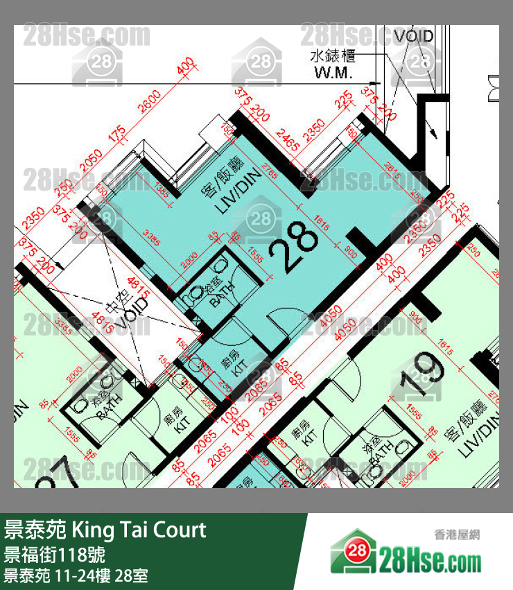 景泰苑 景泰苑19樓 28室 平面圖